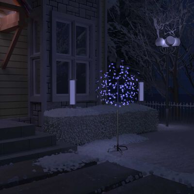 vidaXL cseresznyevirágos karácsonyfa 120 db kék LED-del 150 cm