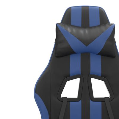vidaXL fekete és kék műbőr forgó játékszék lábtartóval