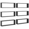 vidaXL 6 db magasf&eacute;nyű sz&uuml;rke forg&aacute;cslap fali kockapolc 80x15x26,5 cm