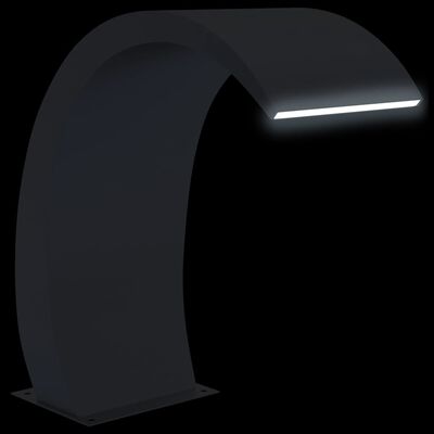 vidaXL 304-es rozsdamentes acél medenceszökőkút LED-ekkel 22x60x70 cm