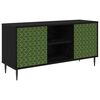 vidaXL TV szekr&eacute;ny GELEEN 102 x 33 x 51 cm Fekete T&ouml;lgy Szerelt Fa