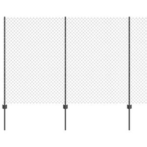 vidaXL L&aacute;nccelpes ker&iacute;t&eacute;s oszloppal 10 x 1,6 m PVC-bevonatos ac&eacute;l H&aacute;l&oacute;