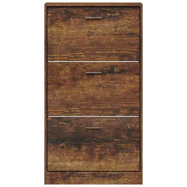 vidaXL f&uuml;st&ouml;s t&ouml;lgy sz&iacute;nű szerelt fa cipősszekr&eacute;ny 59x17x108 cm