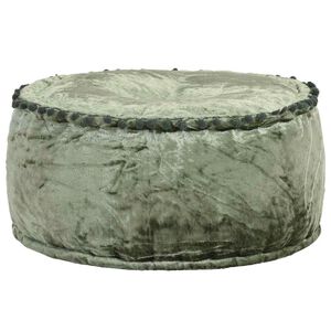 vidaXL z&ouml;ld kerek b&aacute;rsony puff 40 x 20 cm