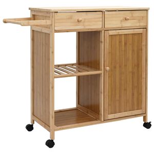 vidaXL Konyhai Kocsi Kerekekkel Term&eacute;szetes 90,5 x 36 x 86,5 cm