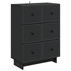 vidaXL Fi&oacute;kos szekr&eacute;ny Fekete 66 x 34,5 x 90 cm Szerelt Fa