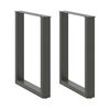 vidaXL 2 db antracitsz&uuml;rke, U alak&uacute; &eacute;tkezőasztal l&aacute;b 70 x (72-73) cm ac&eacute;l