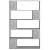 vidaXL betonszürke térelválasztó könyvszekrény 100x24x155 cm