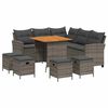 vidaXL 6 r&eacute;szes sz&uuml;rke polyrattan kerti &uuml;lőgarnit&uacute;ra p&aacute;rn&aacute;kkal L-alak&uacute;