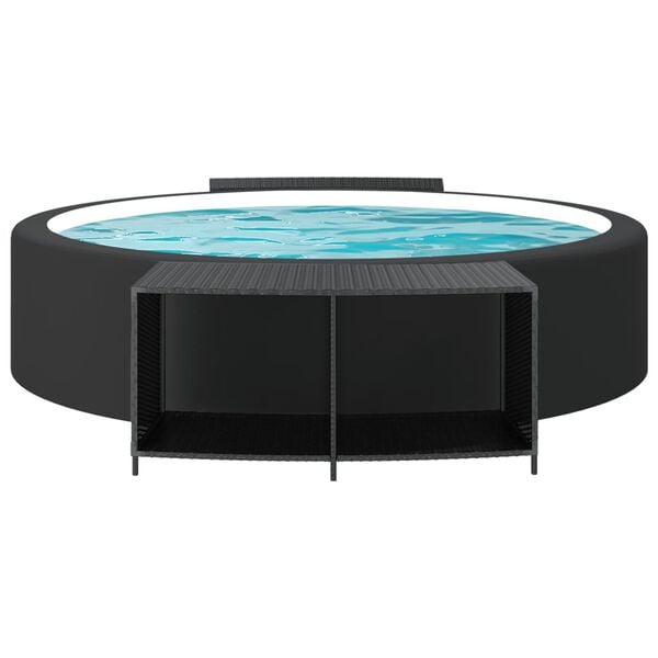 vidaXL 2 db fekete polyrattan tárolópolc