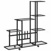 vidaXL fekete ac&eacute;l vir&aacute;gtart&oacute; &aacute;llv&aacute;ny ker&eacute;kkel 94,5 x 25 x 92,5 cm