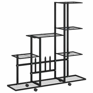 vidaXL fekete ac&eacute;l vir&aacute;gtart&oacute; &aacute;llv&aacute;ny ker&eacute;kkel 94,5 x 25 x 92,5 cm