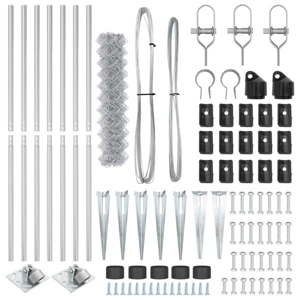 vidaXL Ker&iacute;t&eacute;soszlop Ez&uuml;st 10 x 1,4 m (60 x 60 mm h&aacute;l&oacute;) Ac&eacute;l