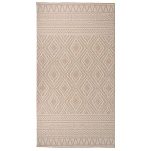 vidaXL barna cs&iacute;kos lapos sz&ouml;v&eacute;sű k&uuml;lt&eacute;ri szőnyeg 80 x 150 cm