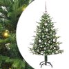 vidaXL Műfenyő vil&aacute;g&iacute;t&aacute;ssal &eacute;s g&ouml;mbk&eacute;szlettel Z&ouml;ld 120 cm PVC &eacute;s PE