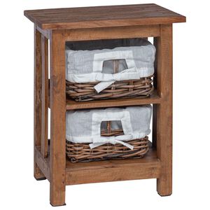 vidaXL Oldal asztal Barna T&ouml;m&ouml;r mahag&oacute;ni fa