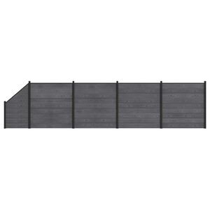 vidaXL Ker&iacute;t&eacute;s K&eacute;szlet 5 db 792 x 186 cm WPC &eacute;s Alum&iacute;nium Sz&uuml;rke