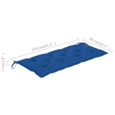 vidaXL tömör tíkfa hintaágy kék párnával 170 cm