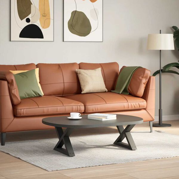 vidaXL 2 db antracitsz&uuml;rke ac&eacute;l doh&aacute;nyz&oacute;asztal l&aacute;b 50 x (30-31,3) cm