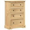vidaXL Corona t&ouml;m&ouml;r fenyőfa kom&oacute;d 80 x 43 x 114 cm