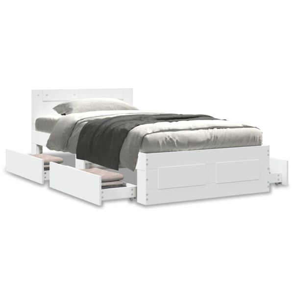 vidaXL feh&eacute;r &aacute;gykeret fejt&aacute;ml&aacute;val matrac n&eacute;lk&uuml;l 90x200 cm