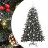 vidaXL Mű kar&aacute;csonyfa 150 LED-del Z&ouml;ld 120 cm PVC &eacute;s Műanyag &eacute;s Ac&eacute;l