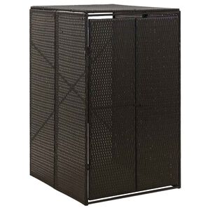 vidaXL fekete polyrattan kerekes kukat&aacute;rol&oacute; f&eacute;szer 70 x 80 x 117 cm