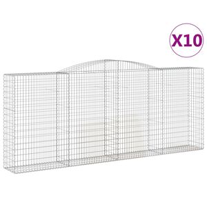 vidaXL 10 db &iacute;ves horganyzott vas gabion kos&aacute;r 400x50x160/180 cm