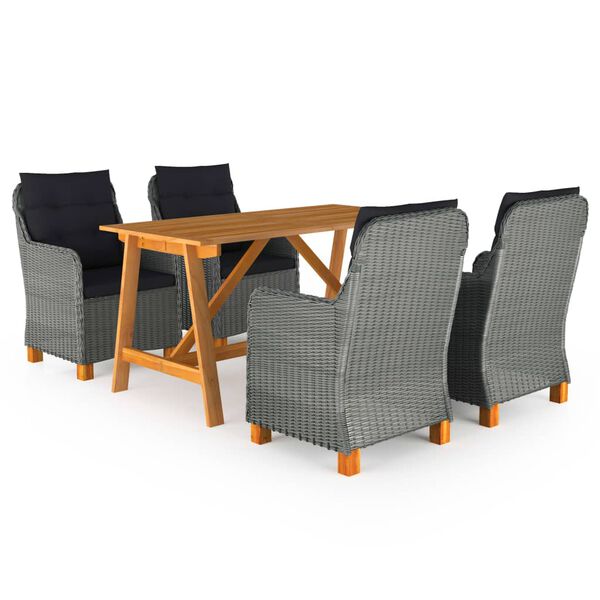 vidaXL 5 r&eacute;szes vil&aacute;gossz&uuml;rke kerti &eacute;tkezőgarnit&uacute;ra