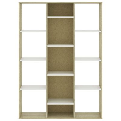 vidaXL fehér-Sonoma térelválasztó/könyvszekrény 100 x 24 x 140 cm