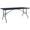 vidaXL fekete HDPE rattan szerű &ouml;sszecsukhat&oacute; kerti asztal 180x75x72cm