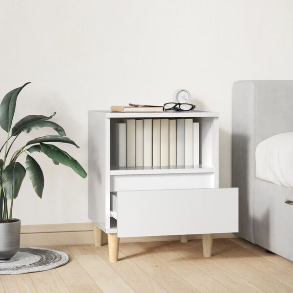 vidaXL magasf&eacute;nyű feh&eacute;r &eacute;jjeliszekr&eacute;ny 40x35x50 cm