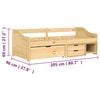 vidaXL IRUN tömör fenyőfa kanapéágy 3 fiókkal 90 x 200 cm