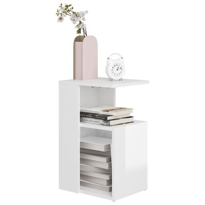 vidaXL magasfényű fehér forgácslap kisasztal 36 x 30 x 56 cm