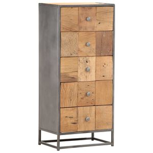 vidaXL t&ouml;m&ouml;r &uacute;jrahasznos&iacute;tott fa fi&oacute;kos szekr&eacute;ny 45 x 30 x 100 cm