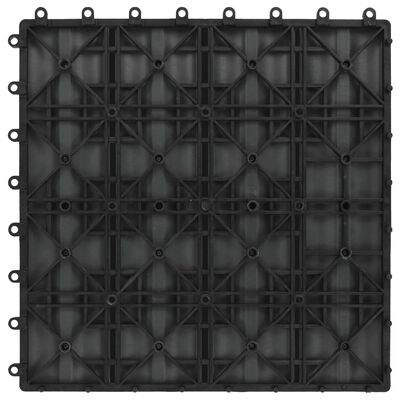vidaXL 11 db (1 m2) fekete dombornyomott WPC burkolólap 30x30 cm