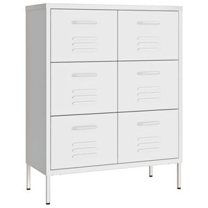 vidaXL feh&eacute;r ac&eacute;l fi&oacute;kos szekr&eacute;ny 80 x 35 x 101,5 cm
