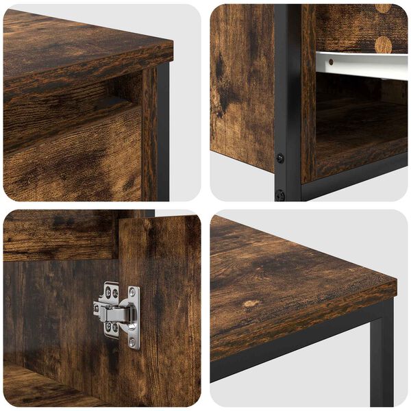 vidaXL F&uuml;rdőszoba b&uacute;tor szett 2 pcs F&uuml;st&ouml;lt T&ouml;lgy &eacute;s Fekete Faanyag