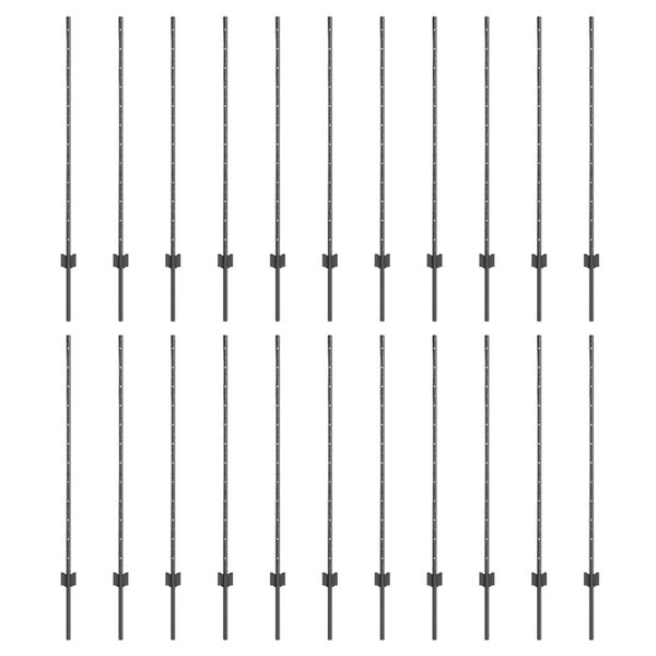 vidaXL Ker&iacute;t&eacute;soszlop 22 pcs Sz&uuml;rke 160 cm Ac&eacute;l
