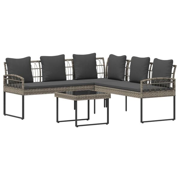 vidaXL Kerti kanap&eacute; szett p&aacute;rn&aacute;val 2 pcs Sz&uuml;rke Ac&eacute;l