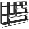 vidaXL Fali polc k&eacute;szlet 6 db Fekete t&ouml;lgy 100 x 25 x 30 cm Szerelt Fa