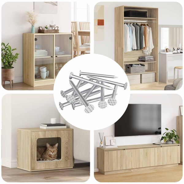 vidaXL Szegek Fa sz&aacute;m&aacute;ra 12 pcs Ez&uuml;st &Oslash; 3 x 15 mm F&eacute;m