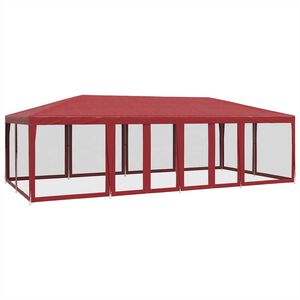 vidaXL piros HDPE rendezv&eacute;nys&aacute;tor 12 h&aacute;l&oacute;s oldalfallal 8 x 4 m