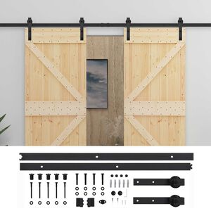 vidaXL Cs&uacute;sz&oacute; ajt&oacute; 2 db 100 x 210 cm T&ouml;m&ouml;r Fenyőfa