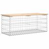 vidaXL tömör fenyőfa gabion kerti pad 103x44x42 cm