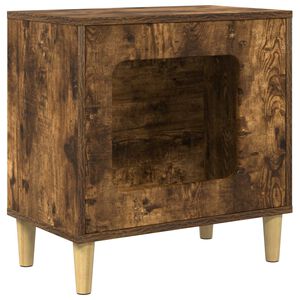 vidaXL Macska H&aacute;z F&uuml;st&ouml;s T&ouml;lgy 51 x 30 x 52 cm Szerelt Fa