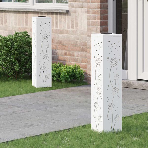 vidaXL Napelemmel műk&ouml;dő LED &ouml;sv&eacute;ny vil&aacute;g&iacute;t&aacute;s 2 pcs Feh&eacute;r