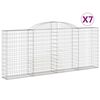 vidaXL 7 db &iacute;ves horganyzott vas gabion kos&aacute;r 300x30x120/140 cm