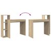 vidaXL Asztal polcokkal Sonoma tölgy 100 x 40 x 90 cm Faanyag