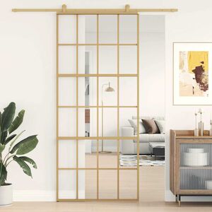 vidaXL aranysz&iacute;nű &aacute;tl&aacute;tsz&oacute; ESG &uuml;veg &eacute;s alum&iacute;nium tol&oacute;ajt&oacute; 90 x 205 cm